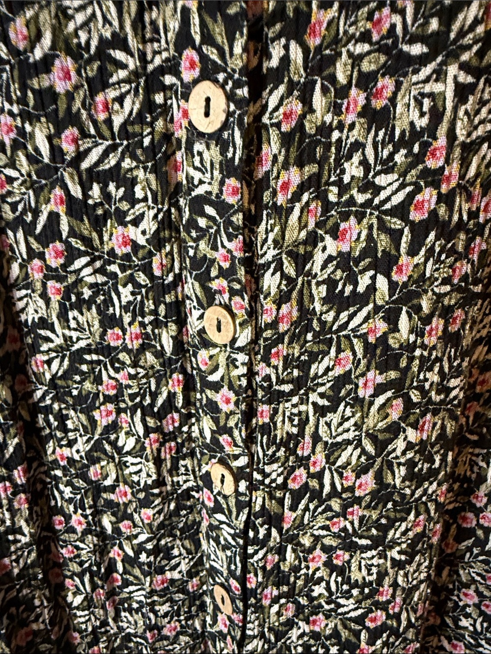 easel Black Floral Maxi Dress with Pink and Cream Accents - Picture 6 of 8